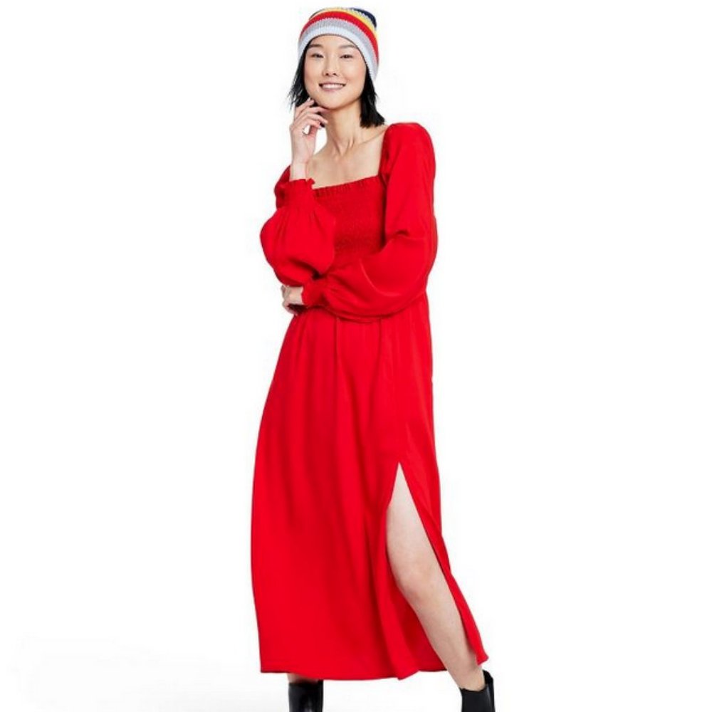 La Ligne x Target Red - Women's Smocked Bodice Midi Dress